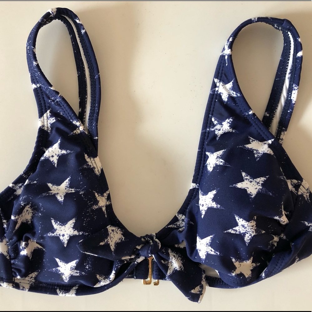 Blue star printed swim top